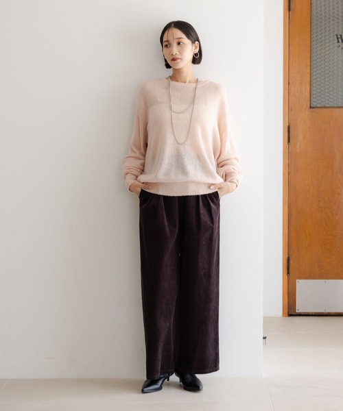 LOWRYS FARM（ローリーズファーム）の「コーデュロイワイドパンツ　575172（その他パンツ・レディース・アイボリー/グレー/ブラウン/ピンク・MEDIUM/LARGE）」の5枚目の写真