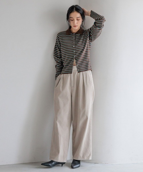 LOWRYS FARM（ローリーズファーム）の「コーデュロイワイドパンツ　575172（その他パンツ・レディース・アイボリー/グレー/ブラウン/ピンク・MEDIUM/LARGE）」の20枚目の写真