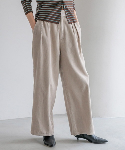 LOWRYS FARM（ローリーズファーム）の「コーデュロイワイドパンツ　575172（その他パンツ・レディース・アイボリー/グレー/ブラウン/ピンク・MEDIUM/LARGE）」の21枚目の写真
