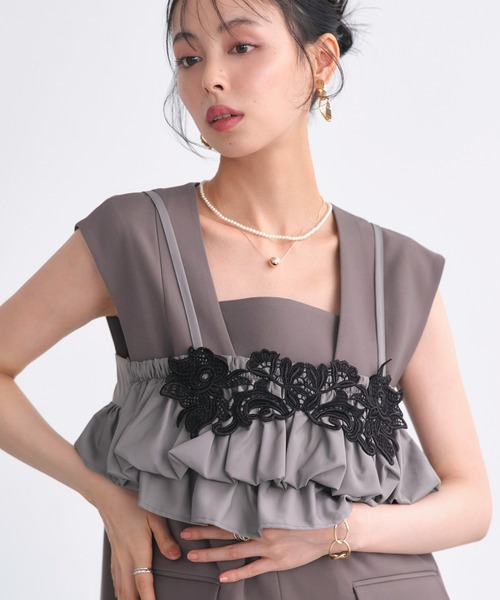 RUIRUE BOUTIQUE(ルイルエブティック)の「オケージョンドレス 結婚式 | ベスト & ビスチェ & スリットパンツ 3ピース セット | パンツドレス パンツスーツ 美脚効果 二次会 披露宴 お呼ばれ パーティードレス(パンツドレス・レディース・ブラック/チャコール/モカ・S/M/L/LL)」の6枚目の写真