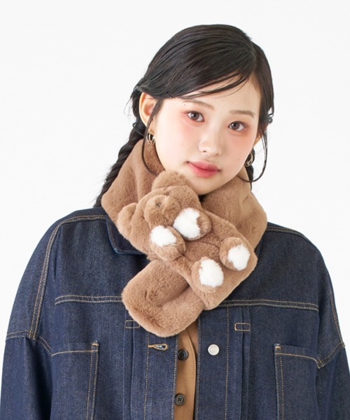 estaa(エスタ)の「マフラー ぬいぐるみ ”テディベア”(マフラー・レディース・ブラウン/ブラック・FREE)」の10枚目の写真