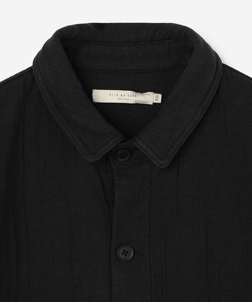 Bshop(ビショップ)の「7115 by SZEKI | リネンコットン シャツジャケット WOMEN(カバーオール・レディース・ブラック・XS)」の15枚目の写真