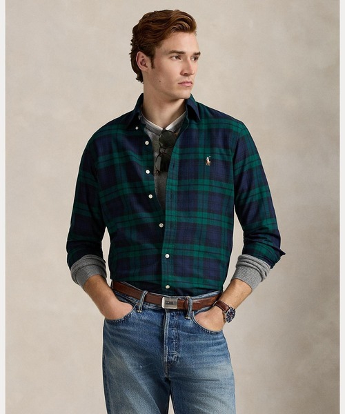 y*.様 ラルフローレン blake ブルー チェック 短丈 ボックス シャツ Ralph Lauren チェックシャツ 〝BLAKE〟 L | CUSTOM FEVER