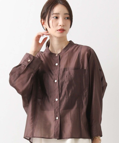 希少品✨CHANEL ココボタン　ブラウス　トップス　ブラウン セール】ボイルドルマン7分ブラウス（シャツ/ブラウス）｜Gready