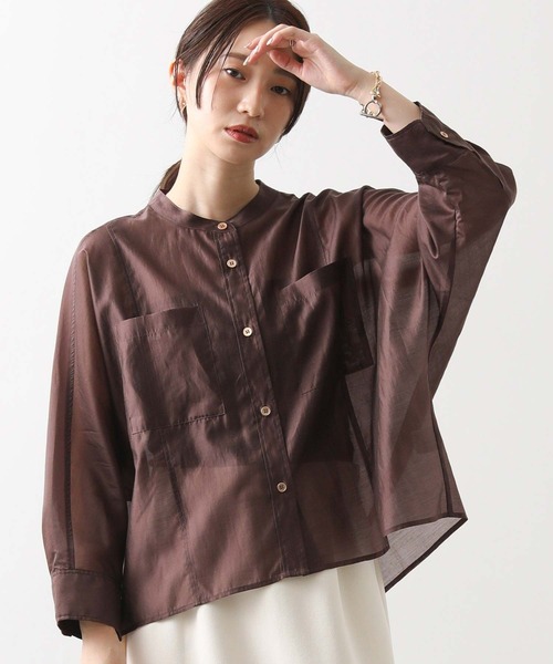 Gready Brilliant(グレディブリリアン)の「ボイルドルマン7分ブラウス(シャツ/ブラウス・レディース・アイボリー/ブラウン・38)」の8枚目の写真