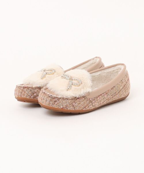 Bridget Birkin(ブリジットバーキン)の「【Bridget Birkin】キラキラリボンムートンシューズ(551662)(モカシン/デッキシューズ・レディース・ブラック系その他/ベージュ系その他/グレイッシュベージュ・24.5/24/23.5/23/22.5)」の6枚目の写真