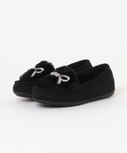 Bridget Birkin(ブリジットバーキン)の「【Bridget Birkin】キラキラリボンムートンシューズ(551662)(モカシン/デッキシューズ・レディース・ブラック系その他/ベージュ系その他/グレイッシュベージュ・24.5/24/23.5/23/22.5)」の7枚目の写真