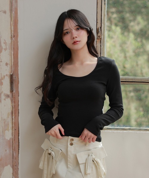 M DOLLY(エムドリー)の「back ribbon lace velata tops/バックリボンレースヴェラータトップス(Tシャツ/カットソー・レディース・ホワイト/ブラック・FREE)」の8枚目の写真