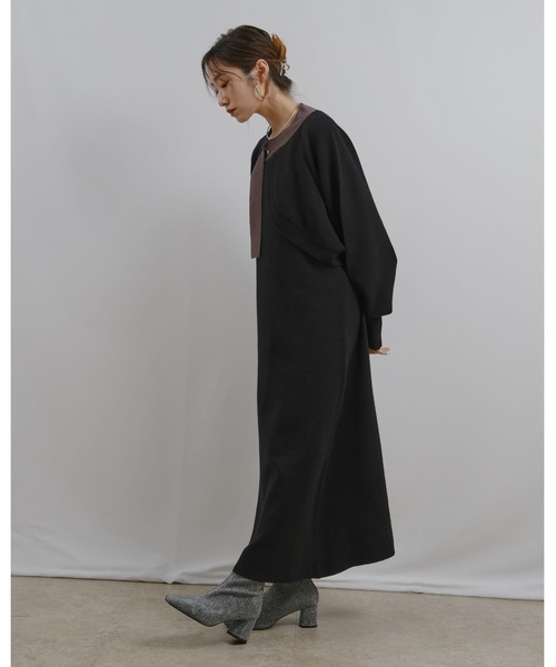 palm RICHE(ポームリシュ)の「ボレロセットニットワンピース(ワンピース・レディース・ブラック/アイボリー・M)」の22枚目の写真