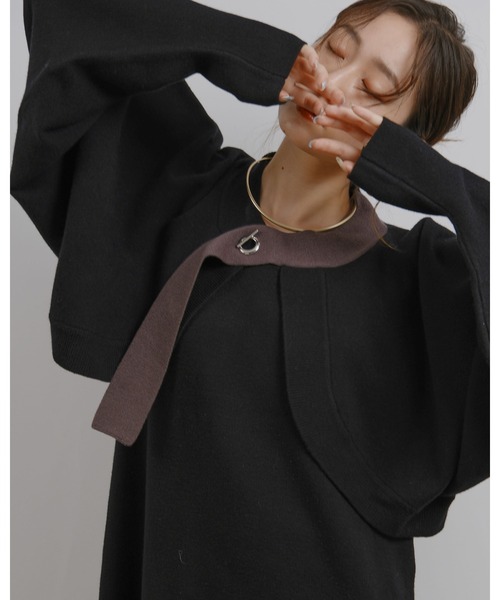 palm RICHE(ポームリシュ)の「ボレロセットニットワンピース(ワンピース・レディース・ブラック/アイボリー・M)」の19枚目の写真