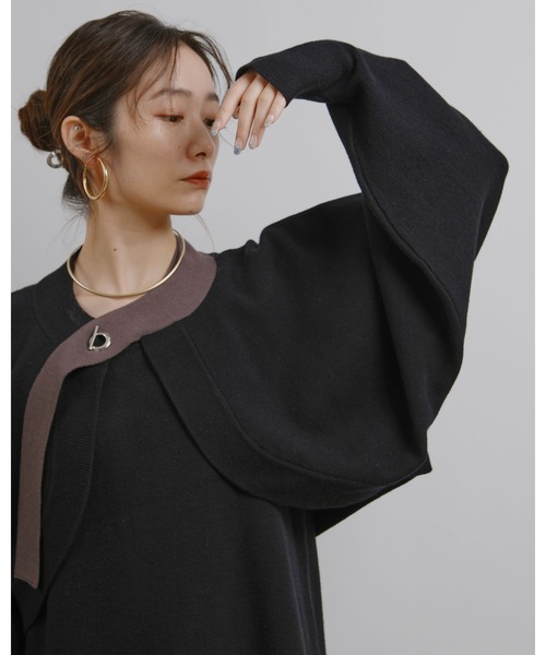 palm RICHE(ポームリシュ)の「ボレロセットニットワンピース(ワンピース・レディース・ブラック/アイボリー・M)」の20枚目の写真