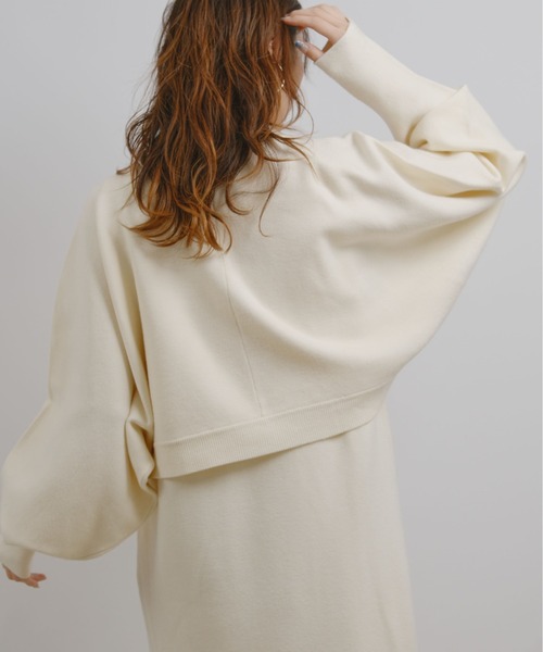 palm RICHE(ポームリシュ)の「ボレロセットニットワンピース(ワンピース・レディース・ブラック/アイボリー・M)」の13枚目の写真