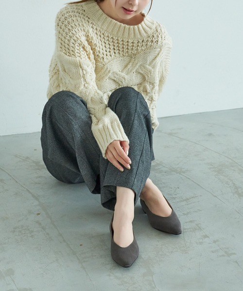 carino（カリーノ）の「スリムスクエアトゥフラットパンプス（パンプス・レディース・ブルーグレー/クリーム/ブラック系その他6/ピンク系その他4・22.5cm/24.5cm/24cm/23.5cm/23cm）」の3枚目の写真