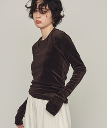 Trish(トリッシュ)のシアーベロアホルターネックレイヤードロンT(Tシャツ/カットソー)