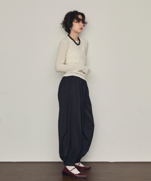 Trish（トリッシュ）の「シアーフロッキーホルターネックレイヤードロンT（Tシャツ/カットソー・レディース・グレー/ブラウン/ホワイト/ブラック・MEDIUM）」の20枚目の写真