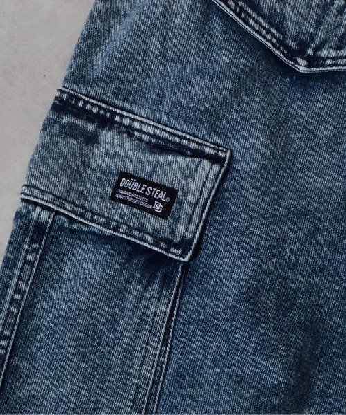 DOUBLE STEAL（ダブルスティール）の「ケミカルイージーデニムカーゴパンツ（カーゴパンツ・メンズ・ブラック/ブルー・LARGE/MEDIUM）」の21枚目の写真