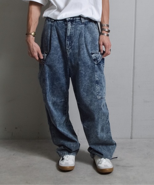 DOUBLE STEAL（ダブルスティール）の「ケミカルイージーデニムカーゴパンツ（カーゴパンツ・メンズ・ブラック/ブルー・LARGE/MEDIUM）」の9枚目の写真