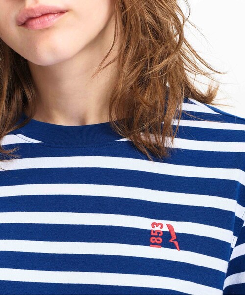 AIGLE(エーグル)の「UVカット フレンチテリーボーダースウェット(スウェット・レディース・ダークネイビー/ライトブルー/ブルー・36/38)」の11枚目の写真