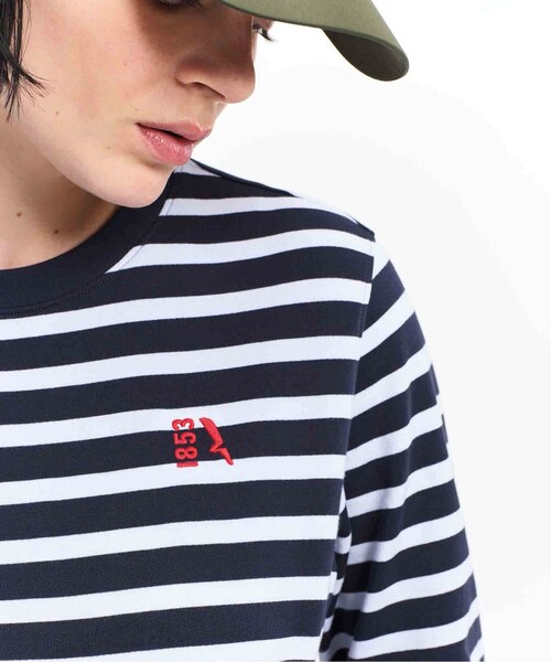 AIGLE(エーグル)の「UVカット フレンチテリーボーダースウェット(スウェット・レディース・ダークネイビー/ライトブルー/ブルー・36/38)」の17枚目の写真
