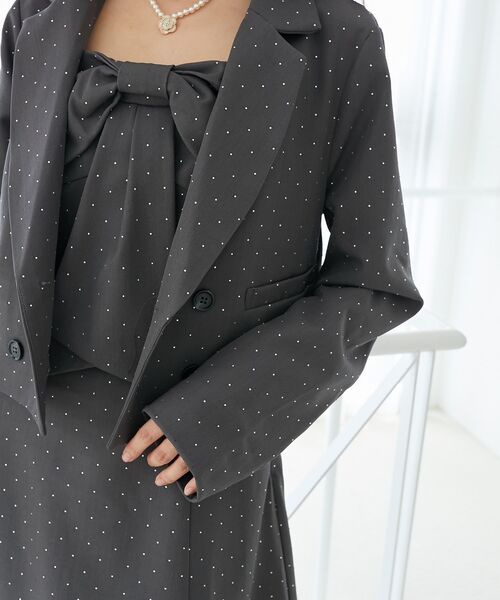 MAJESTIC LEGON（マジェスティックレゴン）の「キラキラビッグリボンミニワンピ（ワンピース・レディース・グレー/ブラック/ベージュ・MEDIUM）」の10枚目の写真