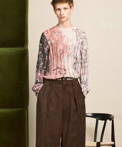 MAISON SPECIAL（メゾンスペシャル）の「《UNISEX》Wall Art Print Damage Knit Pullover/ウォールアートプリントダメージニットプルオーバー【MAISON SPECIAL/メゾンスペシャル】（ニット/セーター・メンズ・グレイッシュベージュ/グリーン/その他1・0/1/2）」の14枚目の写真