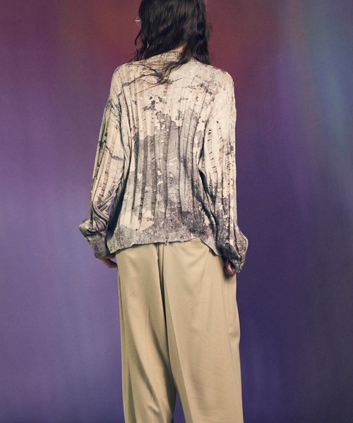 MAISON SPECIAL（メゾンスペシャル）の「《UNISEX》Wall Art Print Damage Knit Pullover/ウォールアートプリントダメージニットプルオーバー【MAISON SPECIAL/メゾンスペシャル】（ニット/セーター・メンズ・グレイッシュベージュ/グリーン/その他1・0/1/2）」の10枚目の写真