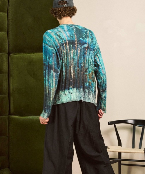 MAISON SPECIAL（メゾンスペシャル）の「《UNISEX》Wall Art Print Damage Knit Pullover/ウォールアートプリントダメージニットプルオーバー【MAISON SPECIAL/メゾンスペシャル】（ニット/セーター・メンズ・グレイッシュベージュ/グリーン/その他1・0/1/2）」の13枚目の写真