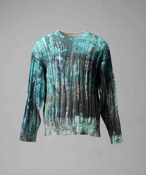 MAISON SPECIAL（メゾンスペシャル）の「《UNISEX》Wall Art Print Damage Knit Pullover/ウォールアートプリントダメージニットプルオーバー【MAISON SPECIAL/メゾンスペシャル】（ニット/セーター・メンズ・グレイッシュベージュ/グリーン/その他1・0/1/2）」の19枚目の写真