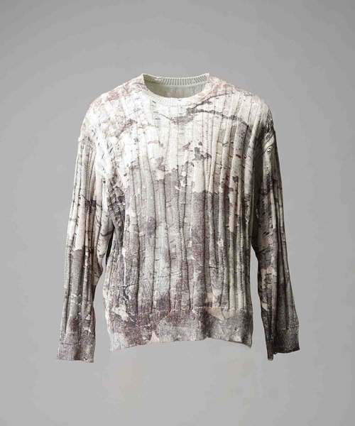 MAISON SPECIAL（メゾンスペシャル）の「《UNISEX》Wall Art Print Damage Knit Pullover/ウォールアートプリントダメージニットプルオーバー【MAISON SPECIAL/メゾンスペシャル】（ニット/セーター・メンズ・グレイッシュベージュ/グリーン/その他1・0/1/2）」の21枚目の写真