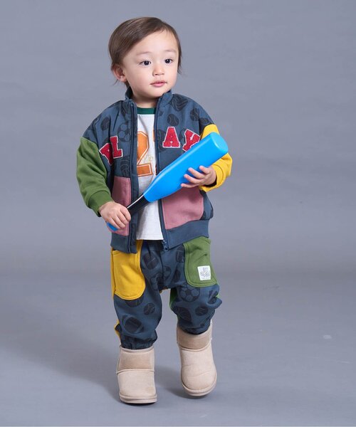 BIT'Z(ビッツ)の「【セットアップ可】ワッペン付き色んなボール総柄ジョガーパンツ(その他パンツ・キッズ・キナリ/ネイビー・80/90/95/100/110/120)」の5枚目の写真