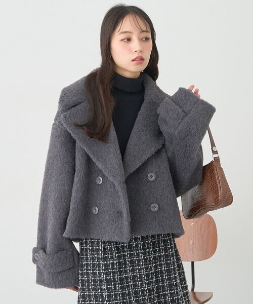 新品　rosy monster シャギーショートコート WEB限定】シャギーショートコート（ブルゾン）｜earth music&ecology