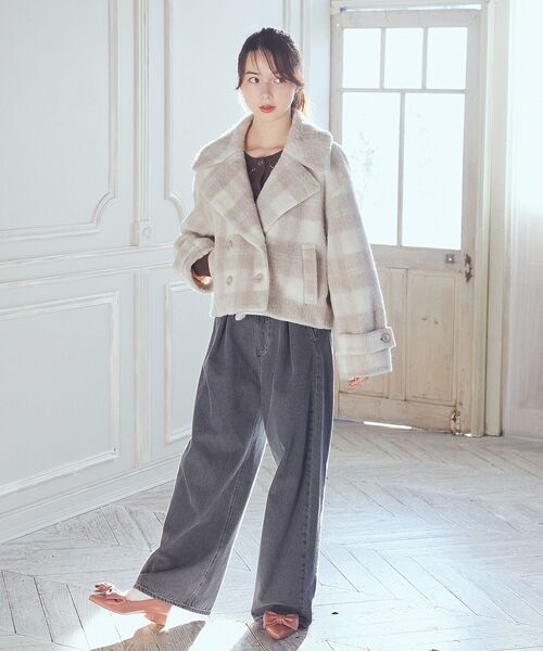 WEB限定】シャギーショートコート（ブルゾン）｜earth music&ecology