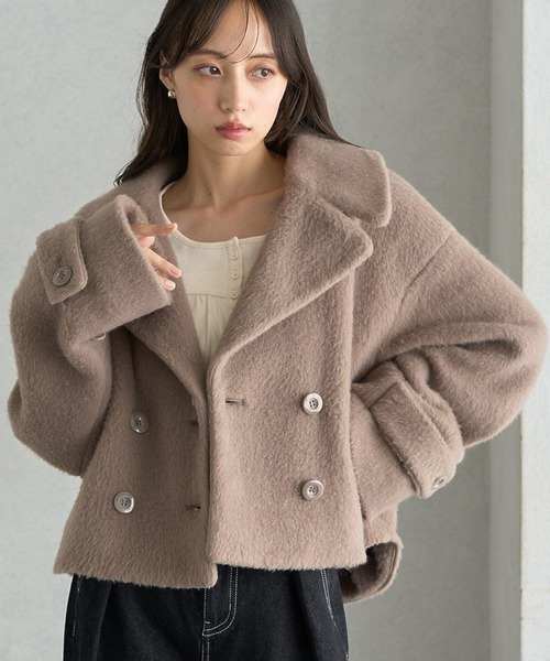 セール】【WEB限定】シャギーショートコート（ブルゾン）｜earth