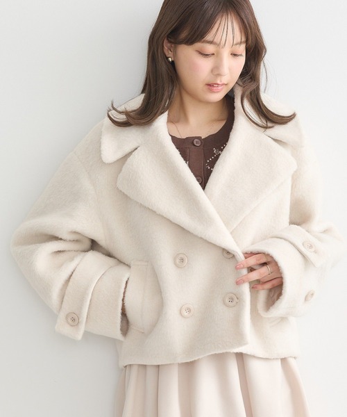 綺麗❗️ボアショートコート ふわふわモヘア 可愛い✨ ブラック クロエコレクション 綺麗❗️ボアショートコート ふわふわモヘア 可愛い✨ ブラック クロエ