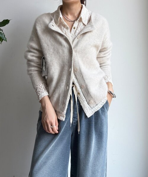セール】ファーカシミヤカーディガン（カーディガン/ボレロ）｜DouDou