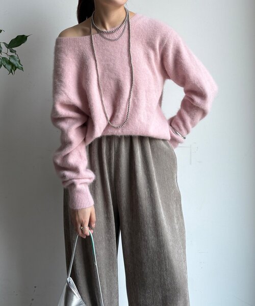 DouDou（ドゥドゥ）の「ファーカシミヤカーディガン（カーディガン/ボレロ・レディース・ホワイト/ブラウン/ピンク/モカ・FREE）」の6枚目の写真