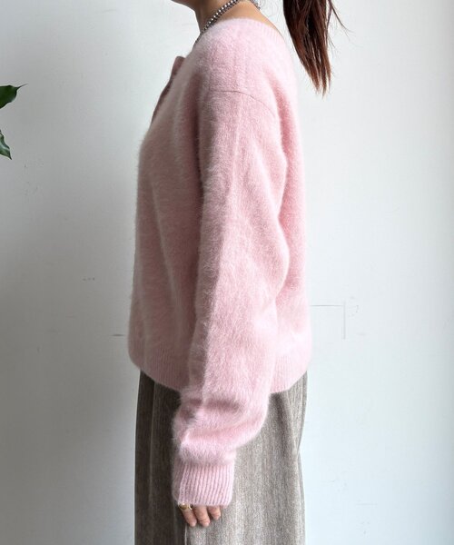 DouDou（ドゥドゥ）の「ファーカシミヤカーディガン（カーディガン/ボレロ・レディース・ホワイト/ブラウン/ピンク/モカ・FREE）」の9枚目の写真