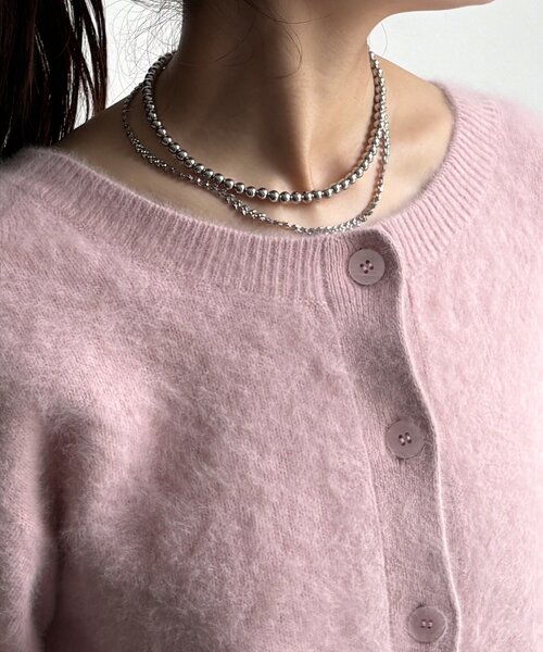 DouDou（ドゥドゥ）の「ファーカシミヤカーディガン（カーディガン/ボレロ・レディース・ホワイト/ブラウン/ピンク/モカ・FREE）」の11枚目の写真