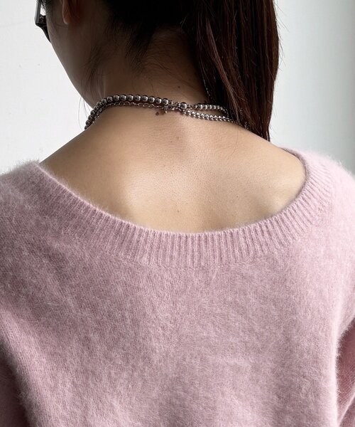 DouDou（ドゥドゥ）の「ファーカシミヤカーディガン（カーディガン/ボレロ・レディース・ホワイト/ブラウン/ピンク/モカ・FREE）」の12枚目の写真