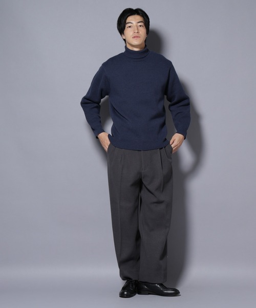 NANO universe(ナノユニバース)の「PBTストレッチタートルネックニット(ニット/セーター・メンズ・ネイビー/モカ/チャコール/ブラック・XL/L/M/S)」の15枚目の写真