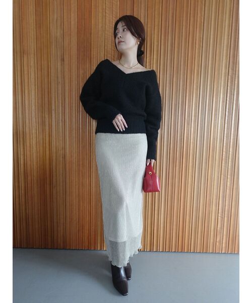 LAGUNAMOON（ラグナムーン）の「シアーラメプリーツIラインスカート（スカート・レディース・ベージュ/ピンク・SMALL/MEDIUM）」の20枚目の写真