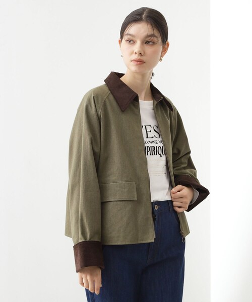 THE SHOP TK （ザ ショップ ティーケー ）の「カバーオールジャケット【洗える】（ブルゾン・レディース・ナチュラル/カーキ・12/13）」の4枚目の写真