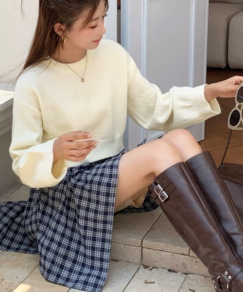 極美品⭐︎column ボリュームスリーブ ベージュニットセーター Girly Doll（ガーリードール） ニット セーター ボリュームスリーブ