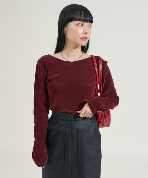 ベロア バックオープンロンT（Tシャツ/カットソー）｜FREAK'S STORE