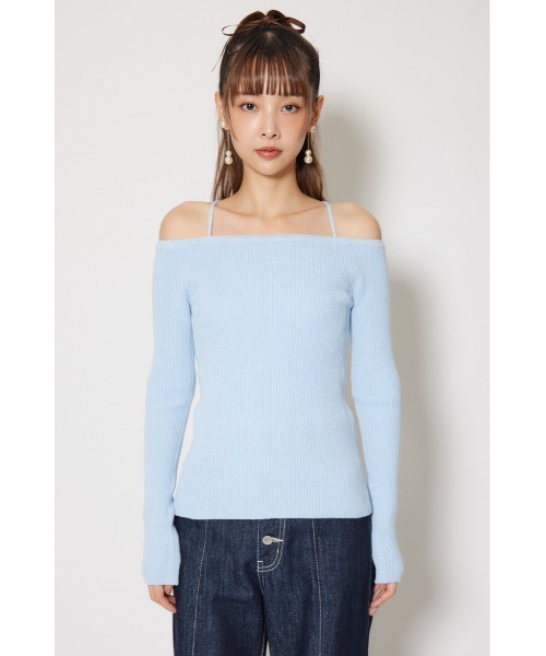 セール】Rロゴバックリボンオフショルニットトップス 秋服 冬服