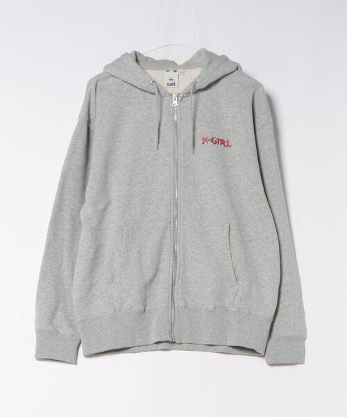 X-GIRL/エックスガール HEART ZIP UP HOODIE パーカー 105253012024