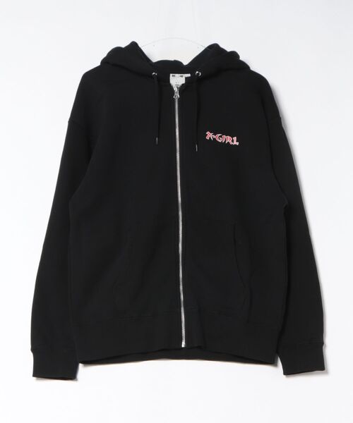 X-GIRL/エックスガール HEART ZIP UP HOODIE パーカー 105253012024