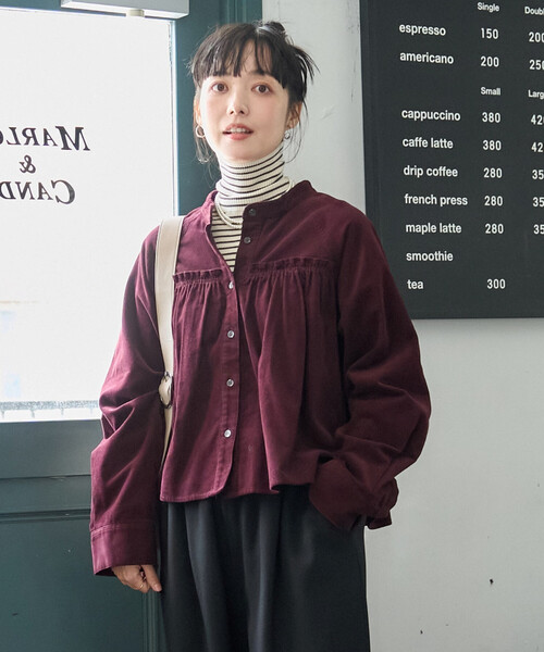 FREAK'S STORE(フリークスストア)の「<セットアップ対応> コーデュロイ ギャザーシャツ(シャツ/ブラウス・レディース・ナチュラル/ネイビー/ワインレッド・フリ-)」の1枚目の写真