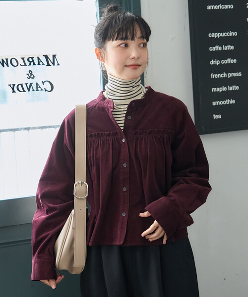 セール】＜セットアップ対応＞ コーデュロイ ギャザーシャツ（シャツ