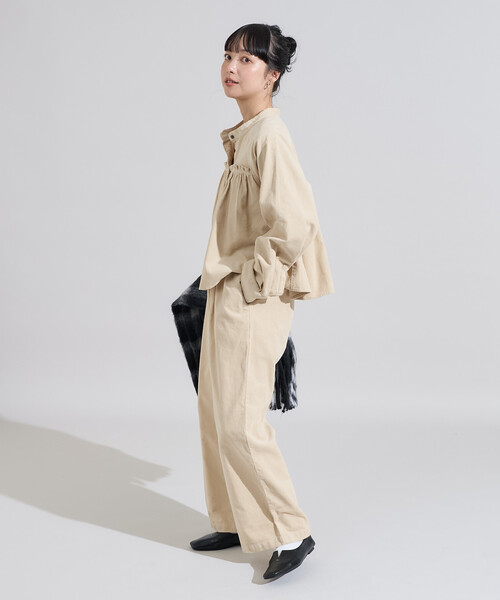 FREAK'S STORE(フリークスストア)の「<セットアップ対応> コーデュロイ ギャザーシャツ(シャツ/ブラウス・レディース・ナチュラル/ネイビー/ワインレッド・フリ-)」の7枚目の写真